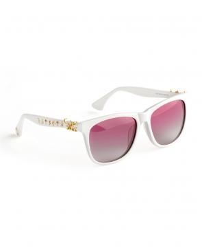 WiGi Atlantean White Frame with Gold Metal Castings Luxury Glasses