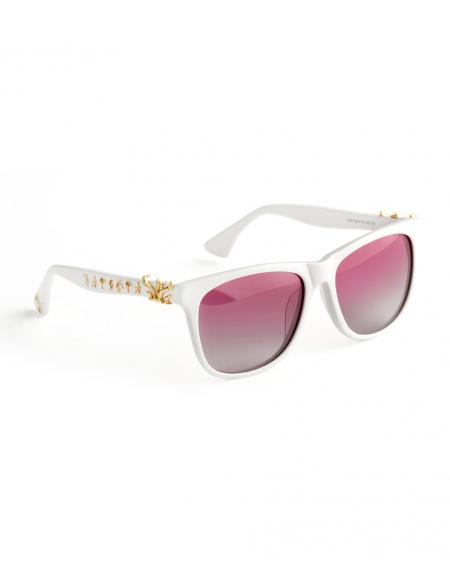 WiGi Atlantean White Frame with Gold Metal Castings Luxury Glasses