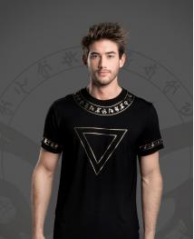WiGi Atlantean Luxury Black T-Shirt With Gold Pattern - Limited